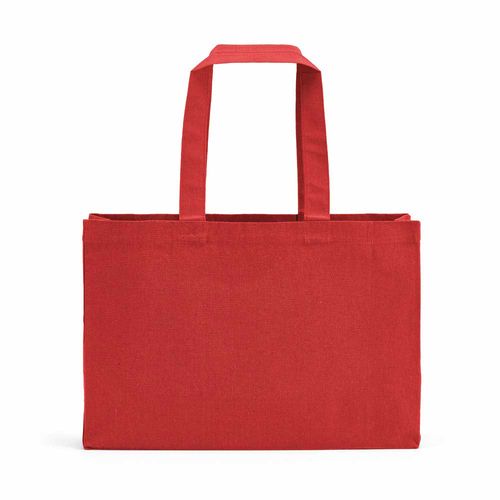 red Bolsa de la compra Makalu de algodón reciclado. 280 g/m². Asas de 65 cm