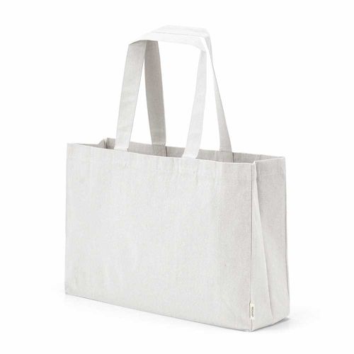 Sac de courses Makalu en coton recyclé. 280 g/m². Anses de 65 cm