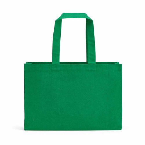green Bolsa de la compra Makalu de algodón reciclado. 280 g/m². Asas de 65 cm