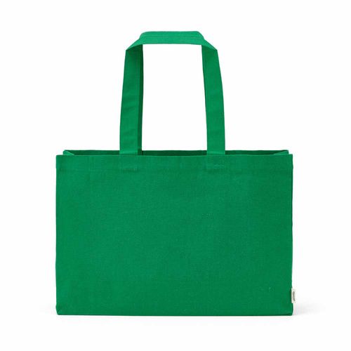 green Bolsa de la compra Makalu de algodón reciclado. 280 g/m². Asas de 65 cm