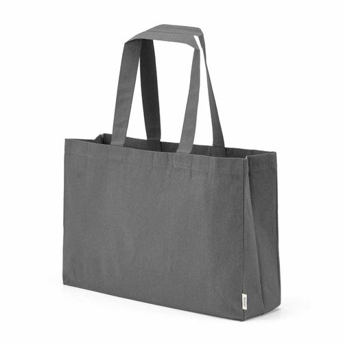 gray Bolsa de la compra Makalu de algodón reciclado. 280 g/m². Asas de 65 cm