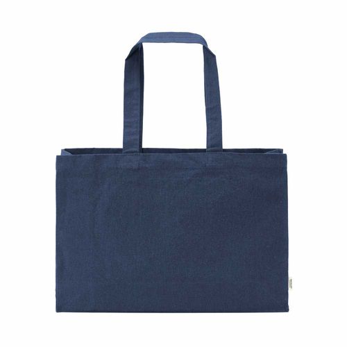 azul marino Bolsa de la compra Makalu de algodón reciclado. 280 g/m². Asas de 65 cm