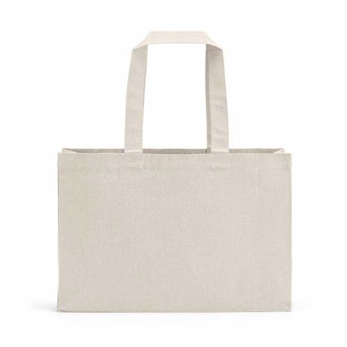 natural Bolsa de la compra Makalu de algodón reciclado. 280 g/m². Asas de 65 cm
