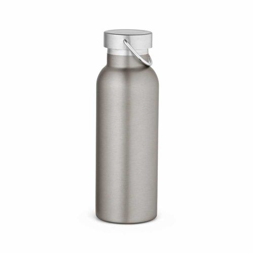 plateado Botella Sado rSS de 560 ml. De doble pared y a prueba de fugas. Tapa con asa.
