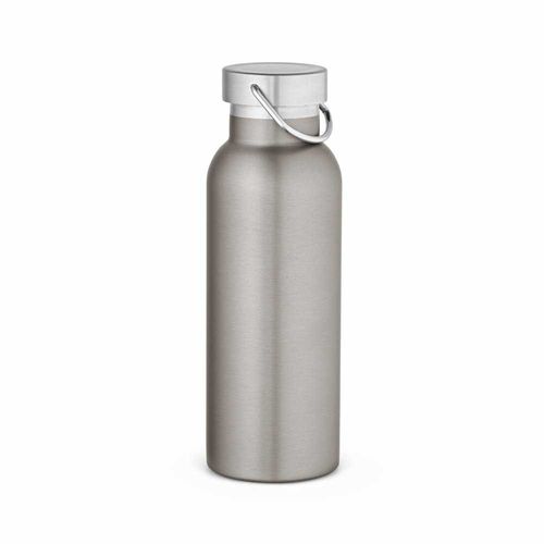 plateado Botella Sado rSS de 560 ml. De doble pared y a prueba de fugas. Tapa con asa.