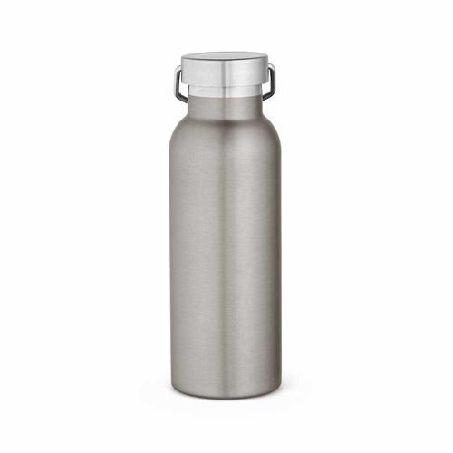 plateado Botella Sado rSS de 560 ml. De doble pared y a prueba de fugas. Tapa con asa.