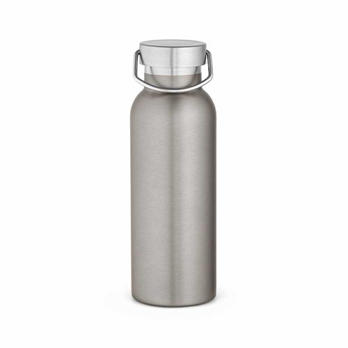 plateado Botella Sado rSS de 560 ml. De doble pared y a prueba de fugas. Tapa con asa.