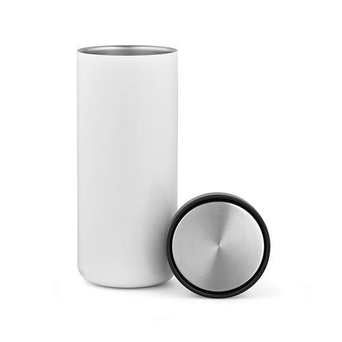 white Vaso de viaje Rhine rInox de 600 ml. Aislamiento al vacío y tapa de 360º