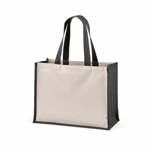black Bolsa de la compra Maglic. Algodón rCotton de 300 g/m² y yute