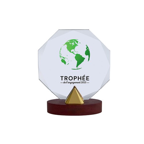 Trophée en verre personnalisable - 1