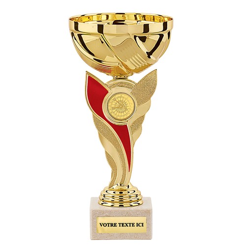 Coupe or rouge - Socle marbre - 1