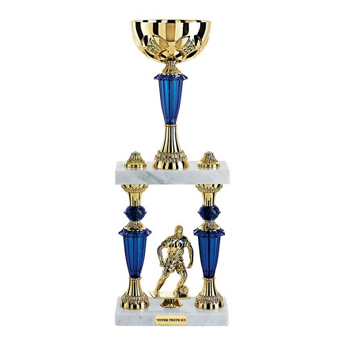 Trophée colonne or/bleu sur mesure - 1