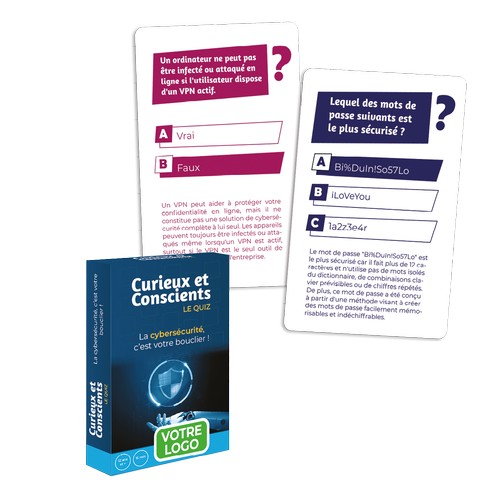 Jeu de Quiz sur la cybersécurité - Curieux et conscients - Personnalisé