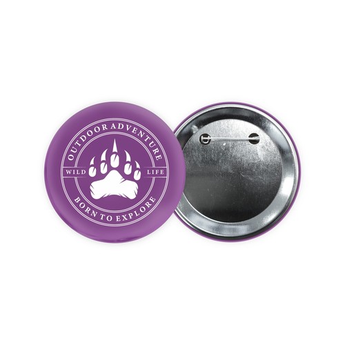 Metalen button 75mm met dubbel gezekerde speld