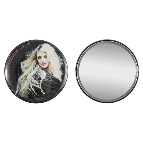 Bouton en métal 75mm avec miroir personnalisé