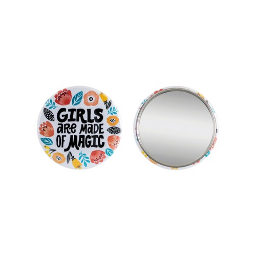 Bouton en métal 56mm personnalisé avec miroir