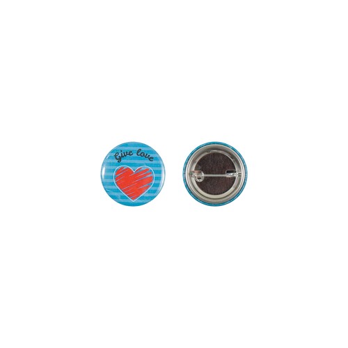 Bouton en métal 31mm personnalisé avec goupille double sertie