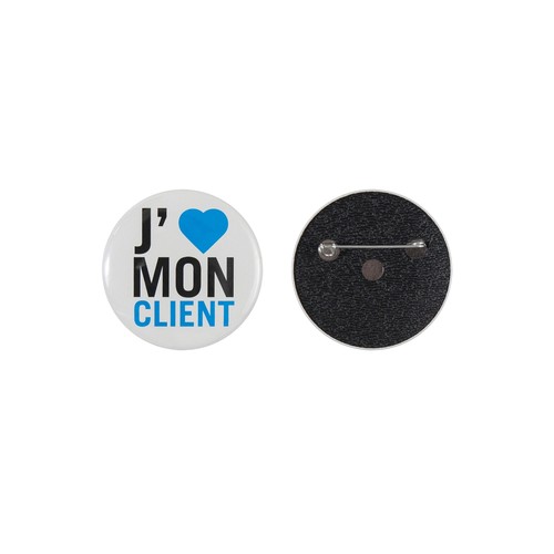Bouton en métal 50mm personnalisé avec épingle à double sertissage