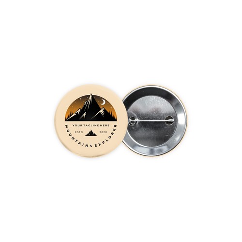Metalen button 56mm met dubbel gezekerde speld