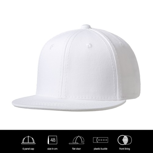 Casquette de bébé à visière plate Snap Back personnalisée