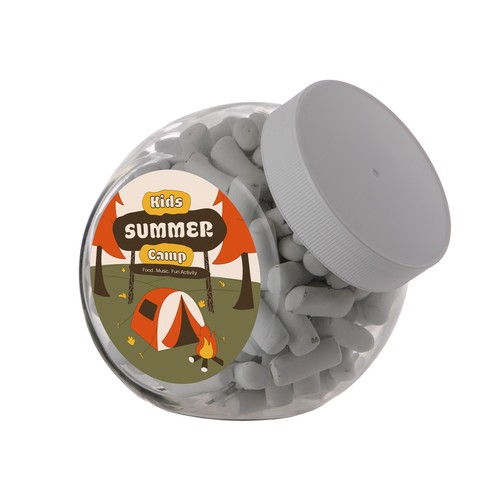 Medium glazen pot, gevuld met snoep