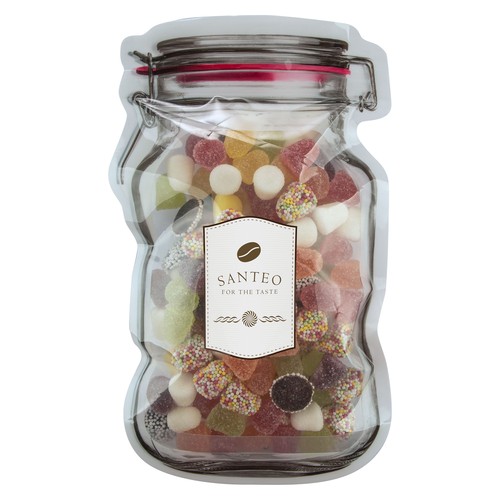 Mailing “weckpot” maxi gevuld met snoep