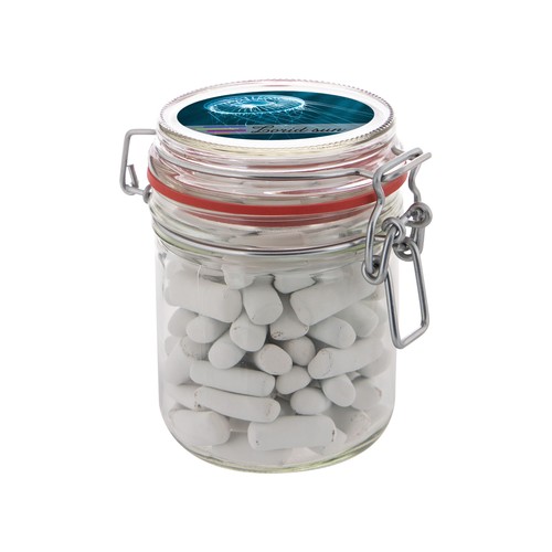 Weckpotje 0,4 liter, gevuld met snoep