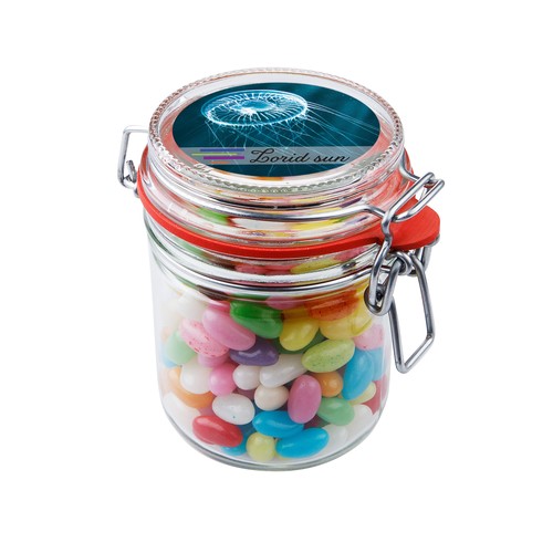 Weckpotje 0,4 liter, gevuld met snoep