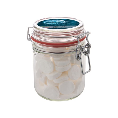 Weckpotje 0,4 liter, gevuld met snoep