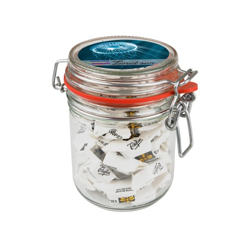 Weckpotje 0,4 liter, gevuld met snoep