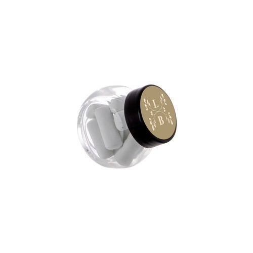 Micro glazen potje 50 ml, gevuld met snoep