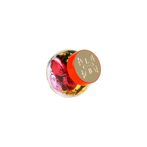 Micro glazen potje 50 ml, gevuld met snoep