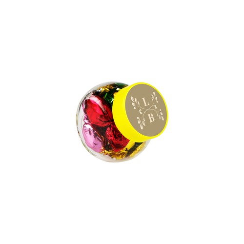Micro glazen potje 50 ml, gevuld met snoep