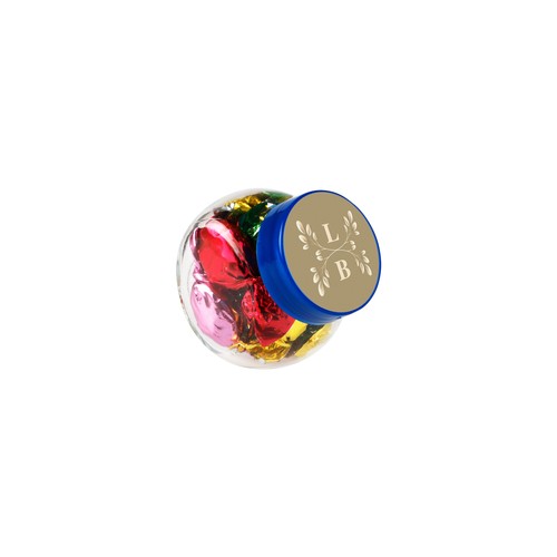Micro glazen potje 50 ml, gevuld met snoep