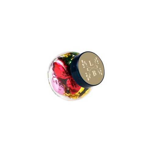 Micro glazen potje 50 ml, gevuld met snoep
