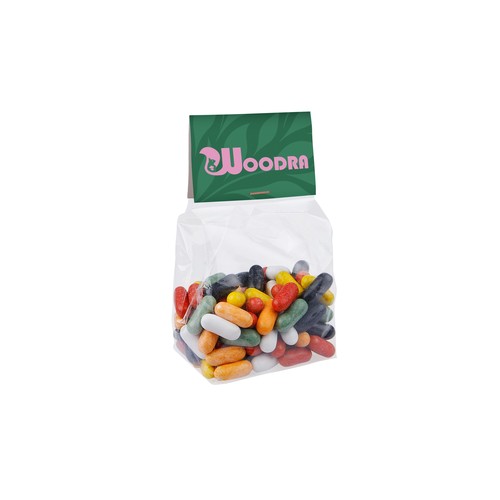 Blokzakje met kopkaartje en 100 gram snoep