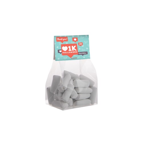 Blokzakje met kopkaartje en 100 gram snoep