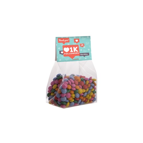 Blokzakje met kopkaartje en 100 gram snoep