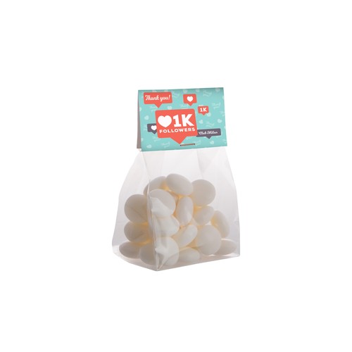 Blokzakje met kopkaartje en 100 gram snoep