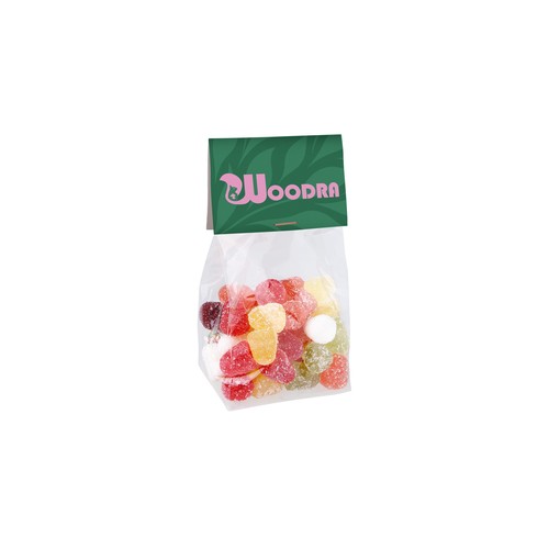 Blokzakje met kopkaartje en 100 gram snoep