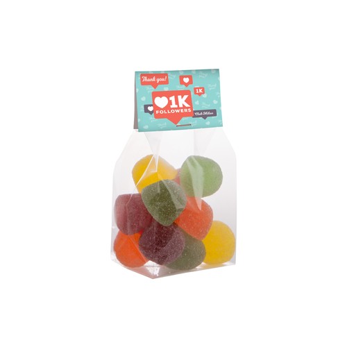 Blokzakje met kopkaartje en 150 gram snoep