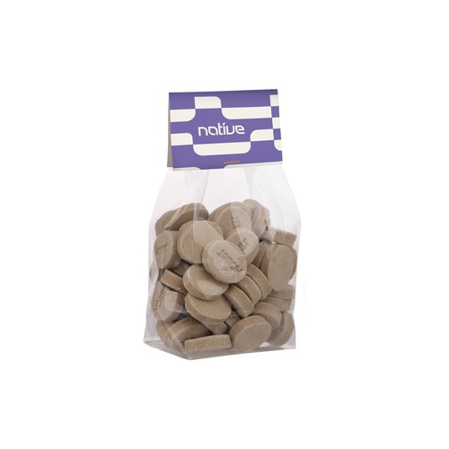 Blokzakje met kopkaartje en 150 gram snoep