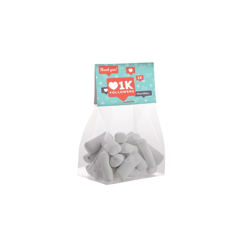 Blokzakje met kopkaartje en 50 gram snoep