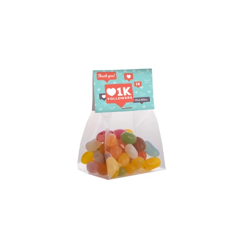 Blokzakje met kopkaartje en 50 gram snoep