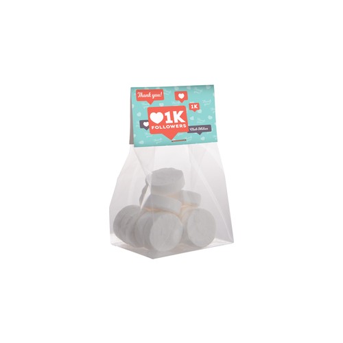 Blokzakje met kopkaartje en 50 gram snoep