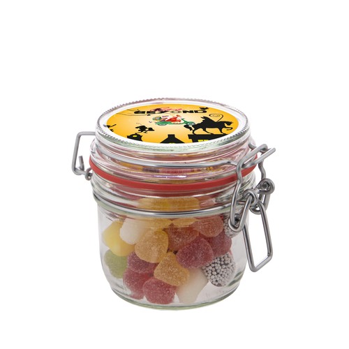 Weckpotje 0,25 liter, gevuld met snoep