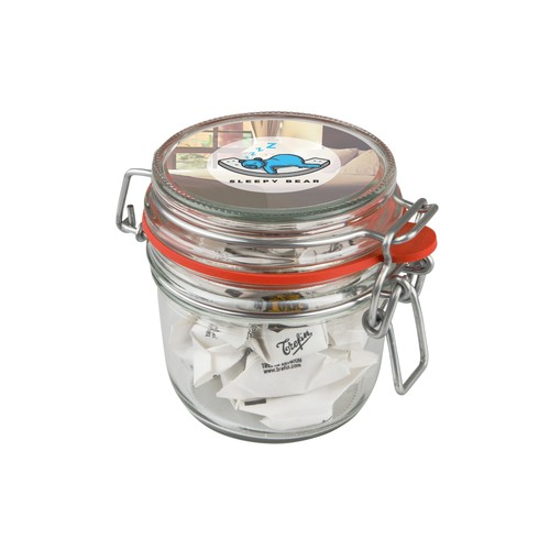 Weckpotje 0,25 liter, gevuld met snoep