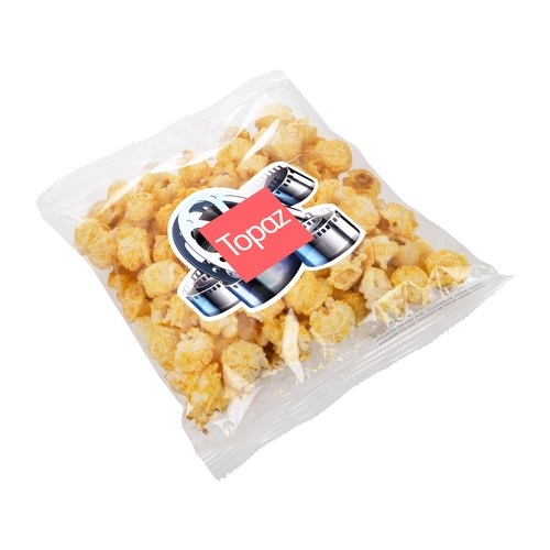 Transparant zakje met popcorn