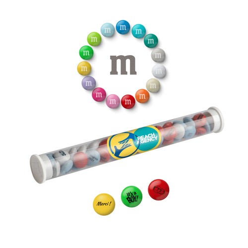 Koker met bedrukte M&M’s