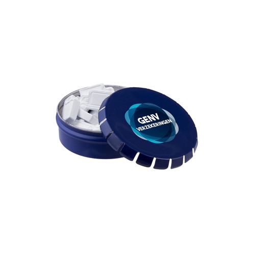 Mini clic-clac blikje met vorm pepermunt